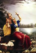 Raja Ravi Varma radha and madhav 1890 Art A4 Photo Print