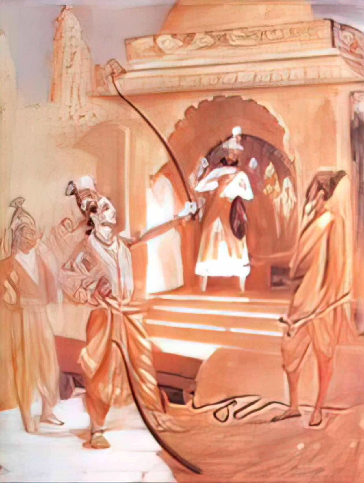 Raja Ravi Varma sri rama breaking the bow Art A4 Photo Print