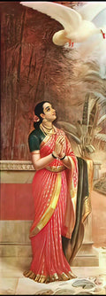 Raja Ravi Varma swan messenger Art A4 Photo Print