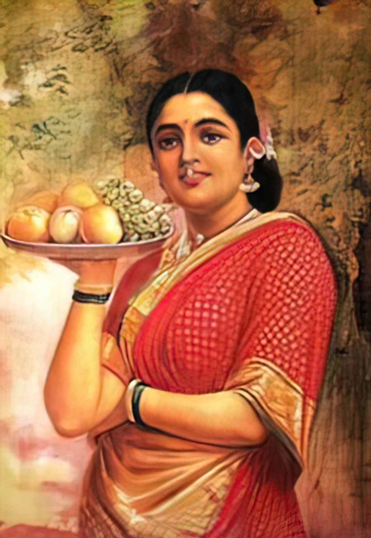 Raja Ravi Varma the maharashtrian lady Art A4 Photo Print