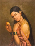 Raja Ravi Varma woman holding a fruit Art A4 Photo Print