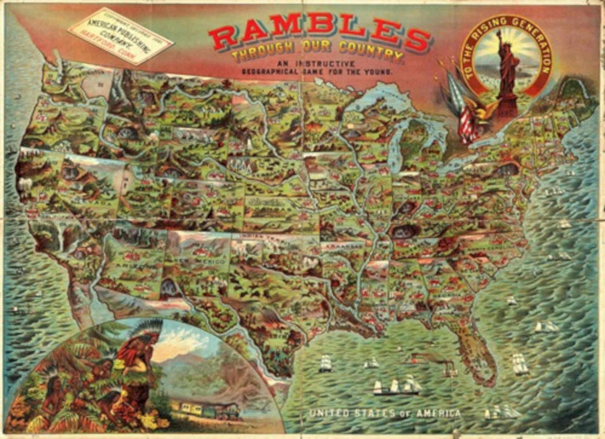 Rambles Through Country Vintage Retro Advert Poster