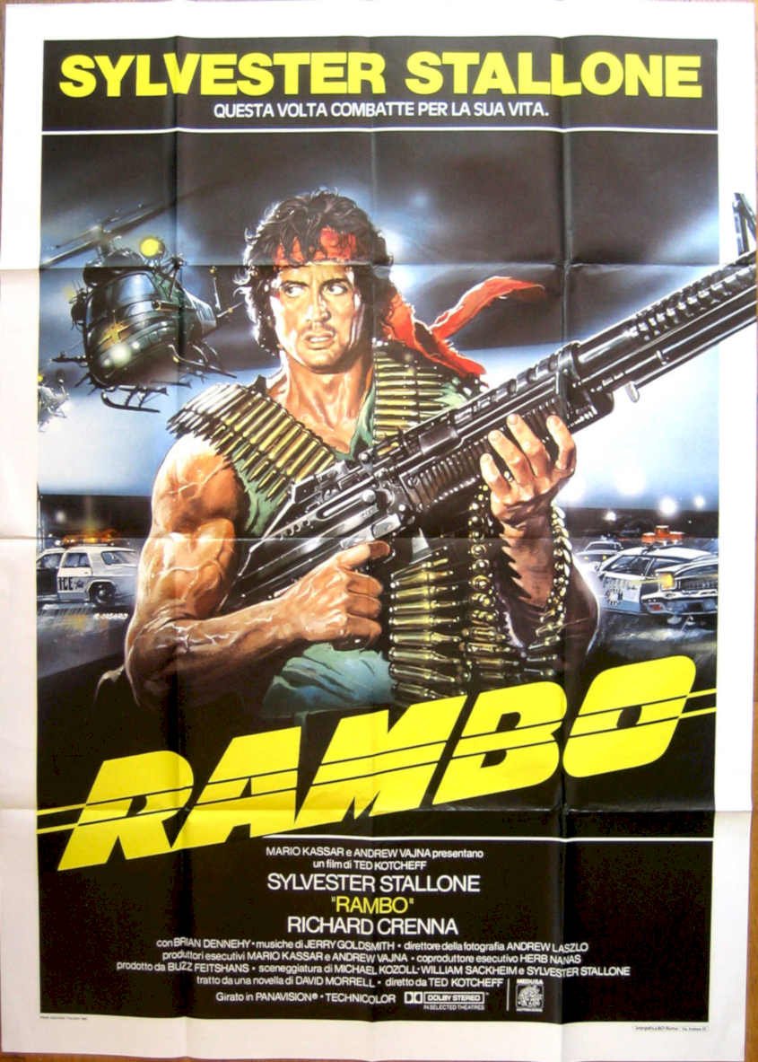 Rambo Stallone M16 Vintage Retro Advert Poster A4 Photo Print