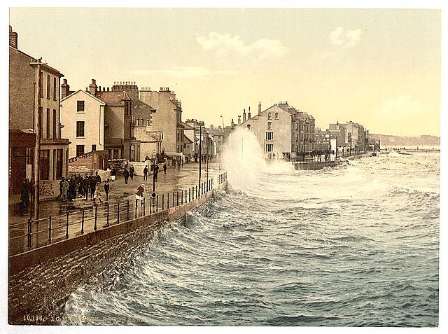 Ramsey rough sea Isle of Man Vintage A4 Photo Print