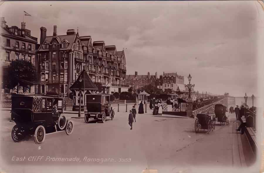 Ramsgate East Cliffe Prom 1914 Vintage A4 Photo Print