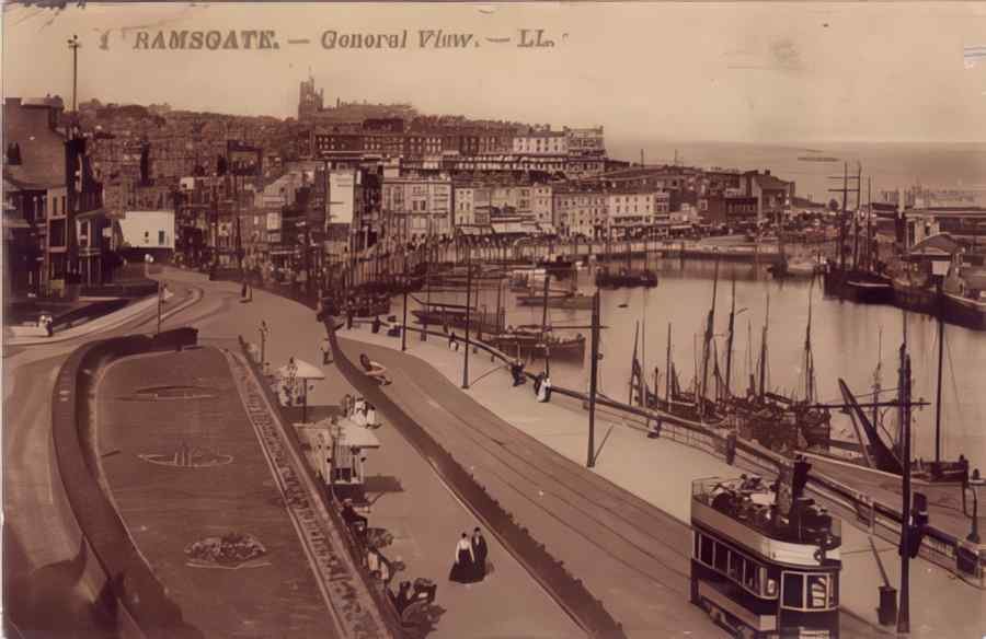 Ramsgate General View 1909 Vintage A4 Photo Print