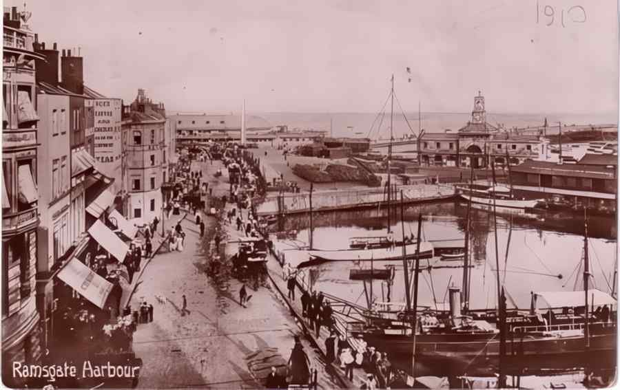 Ramsgate Harbour 1910 Vintage A4 Photo Print