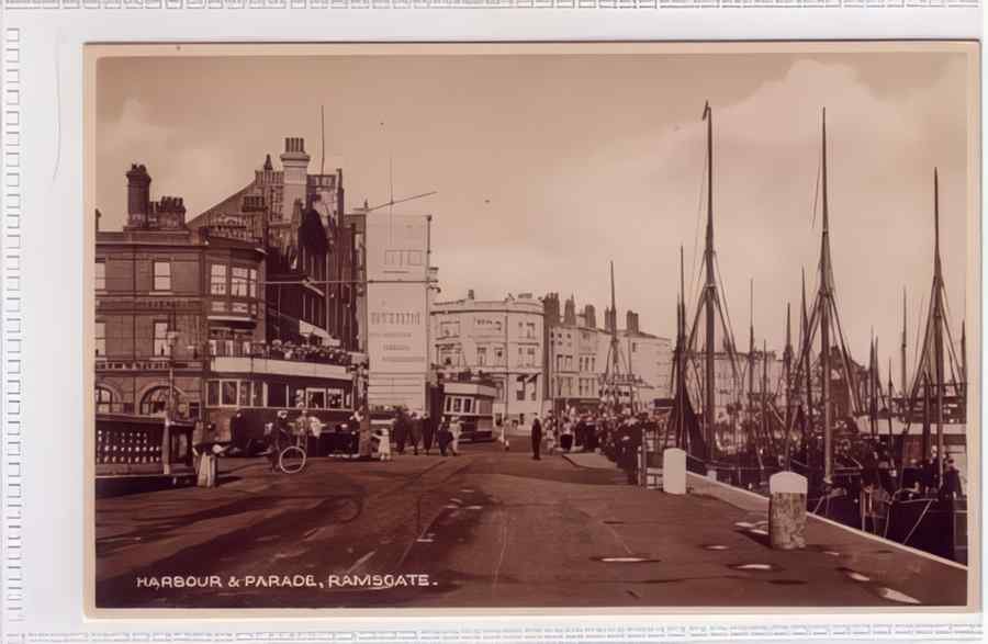Ramsgate Harbour And Parade Vintage A4 Photo Print