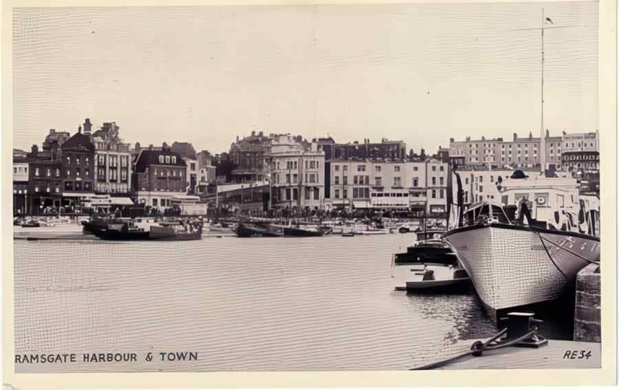 Ramsgate Harbour And Town Vintage A4 Photo Print
