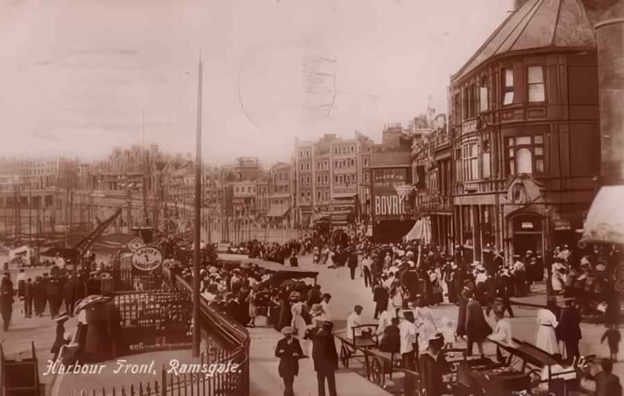 Ramsgate Harbour Front 1928 Vintage A4 Photo Print