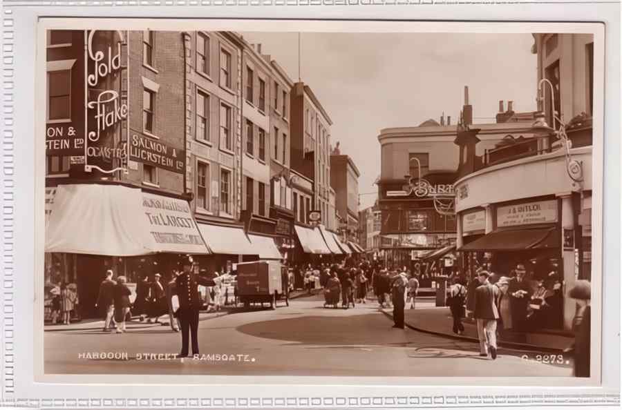 Ramsgate Harbour Street Vintage A4 Photo Print