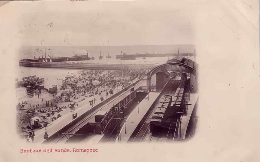 Ramsgate Harbour Trains And Sands 1919 Vintage A4 Photo Print