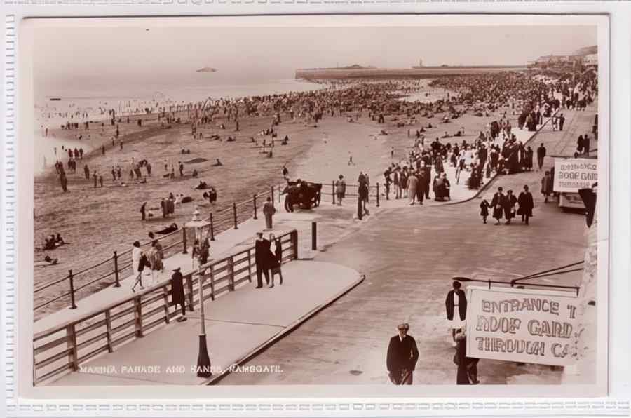 Ramsgate Marina Parade & Sanda Vintage A4 Photo Print