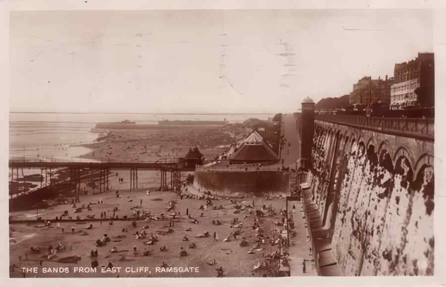 Ramsgate Sands From Eastcliffe 1928 Vintage A4 Photo Print