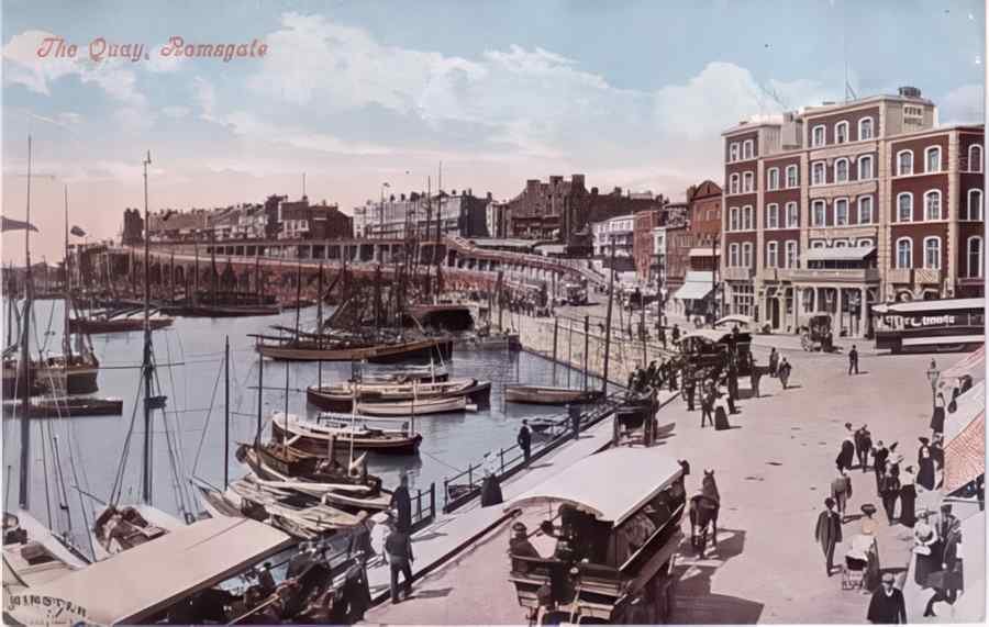 Ramsgate The Quay Vintage A4 Photo Print