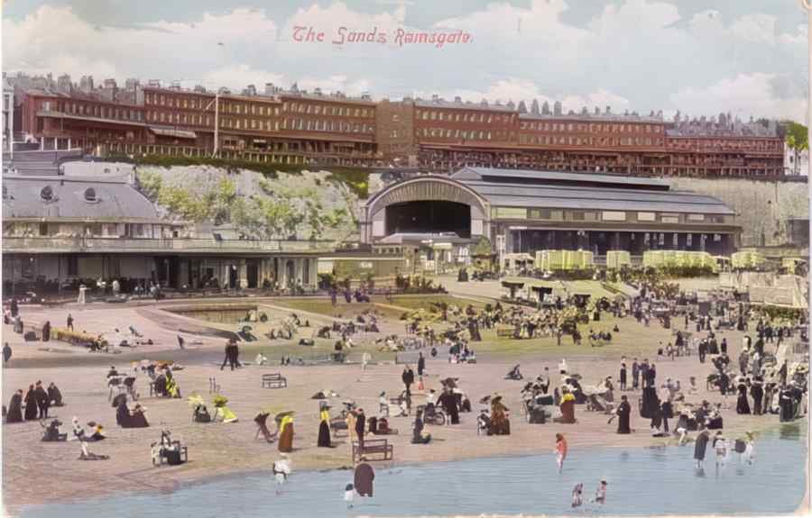 Ramsgate The Sands 1907 Vintage A4 Photo Print
