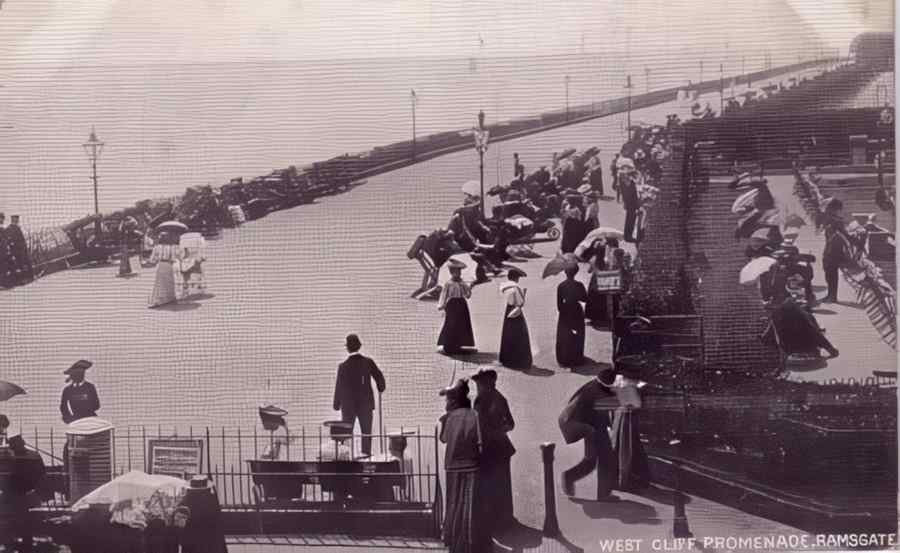 Ramsgate West Cliffe Promenade Vintage A4 Photo Print
