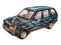 Range Rover cutaway A4 Photo Print