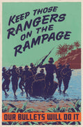 Rangers Rampage Beach American World War II Advert Poster