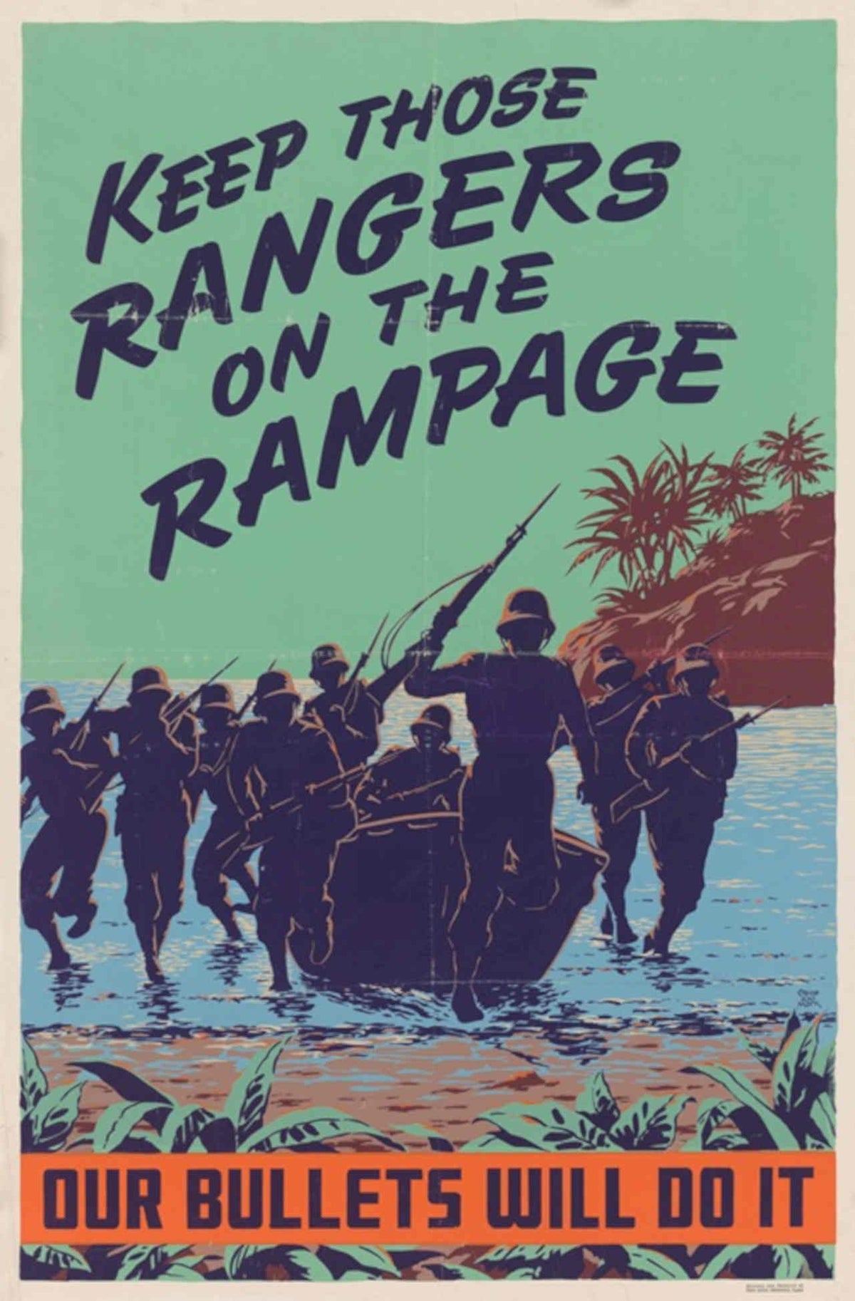 Rangers Rampage Beach American World War II Advert Poster