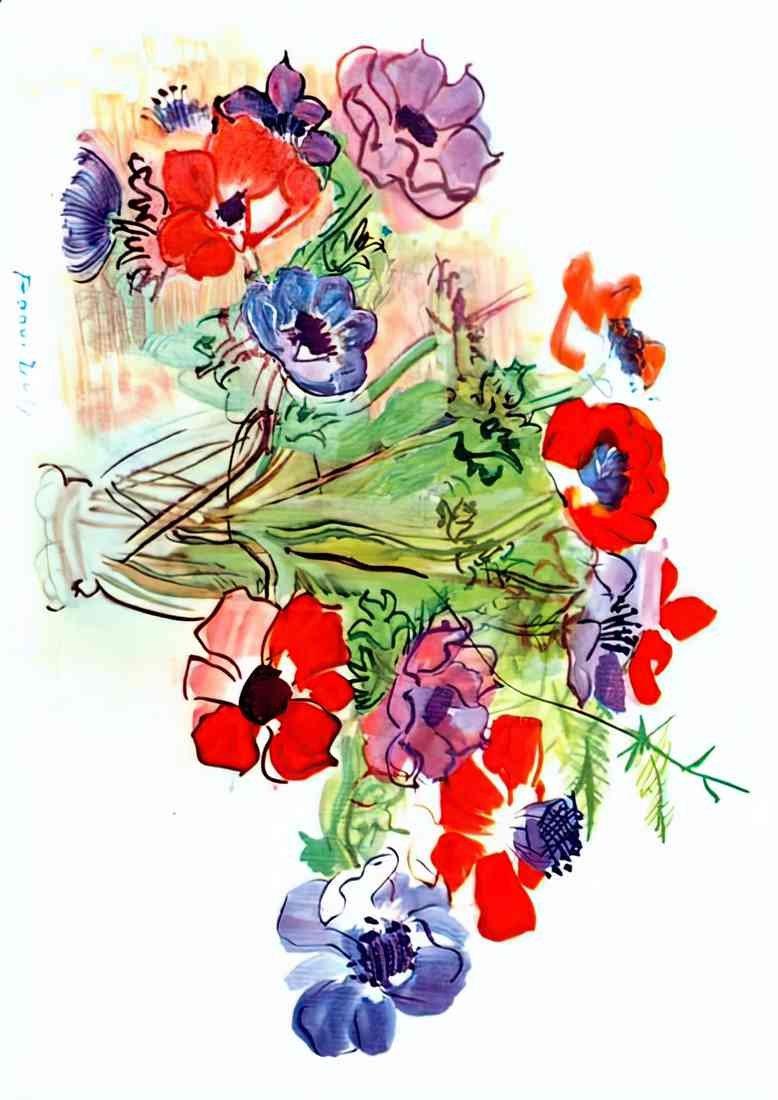 Raoul Dufy bouquet of flowers 1937 A4 Photo Print