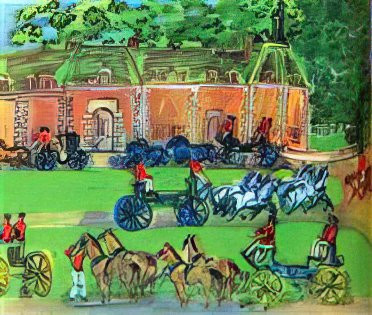 Raoul Dufy chateau and horses 1930 Art A4 Photo Print