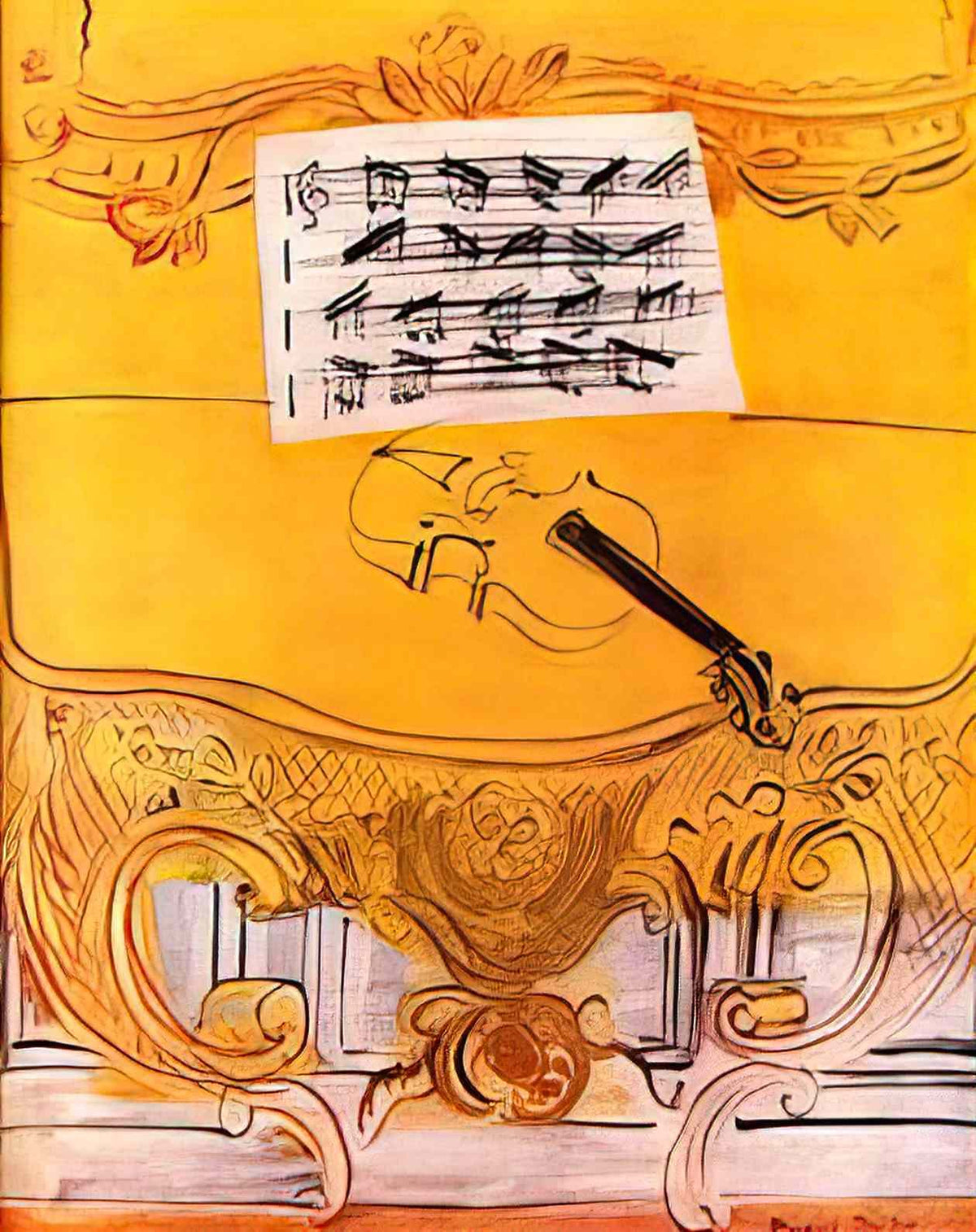 Raoul Dufy the yellow console with a violin 1949 Art A4 Photo Print