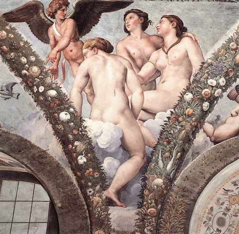 Raphael Cupid And The Three Graces A4 Photo Print