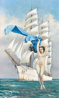 Raphael Delorme v nus au voile bleu 1925 Art A4 Photo Print