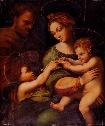 Raphael Holy Famliy With Saint John The Baptist A4 Photo Print