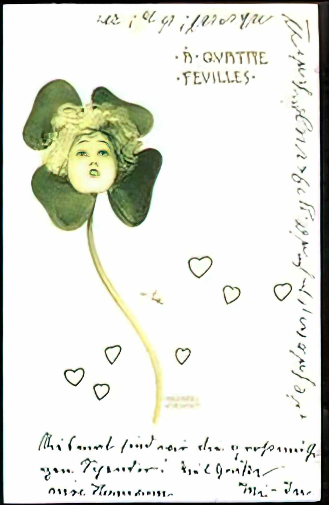 Raphael Kirchner clovers 1899 2 Art A4 Photo Print