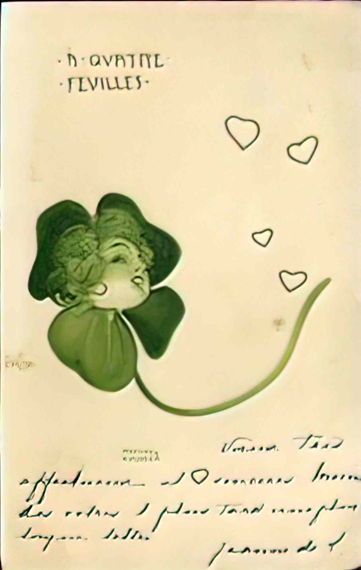 Raphael Kirchner clovers 1899 5 Art A4 Photo Print