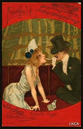 Raphael Kirchner couples between red borders 1901 1 Art A4 Photo Print
