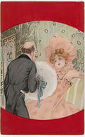 Raphael Kirchner couples between red borders 1901 3 Art A4 Photo Print
