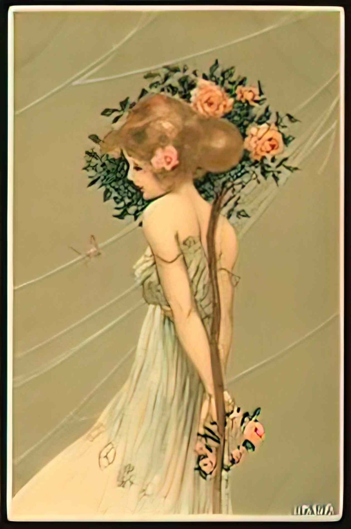 Raphael Kirchner girls amid plants Art A4 Photo Print