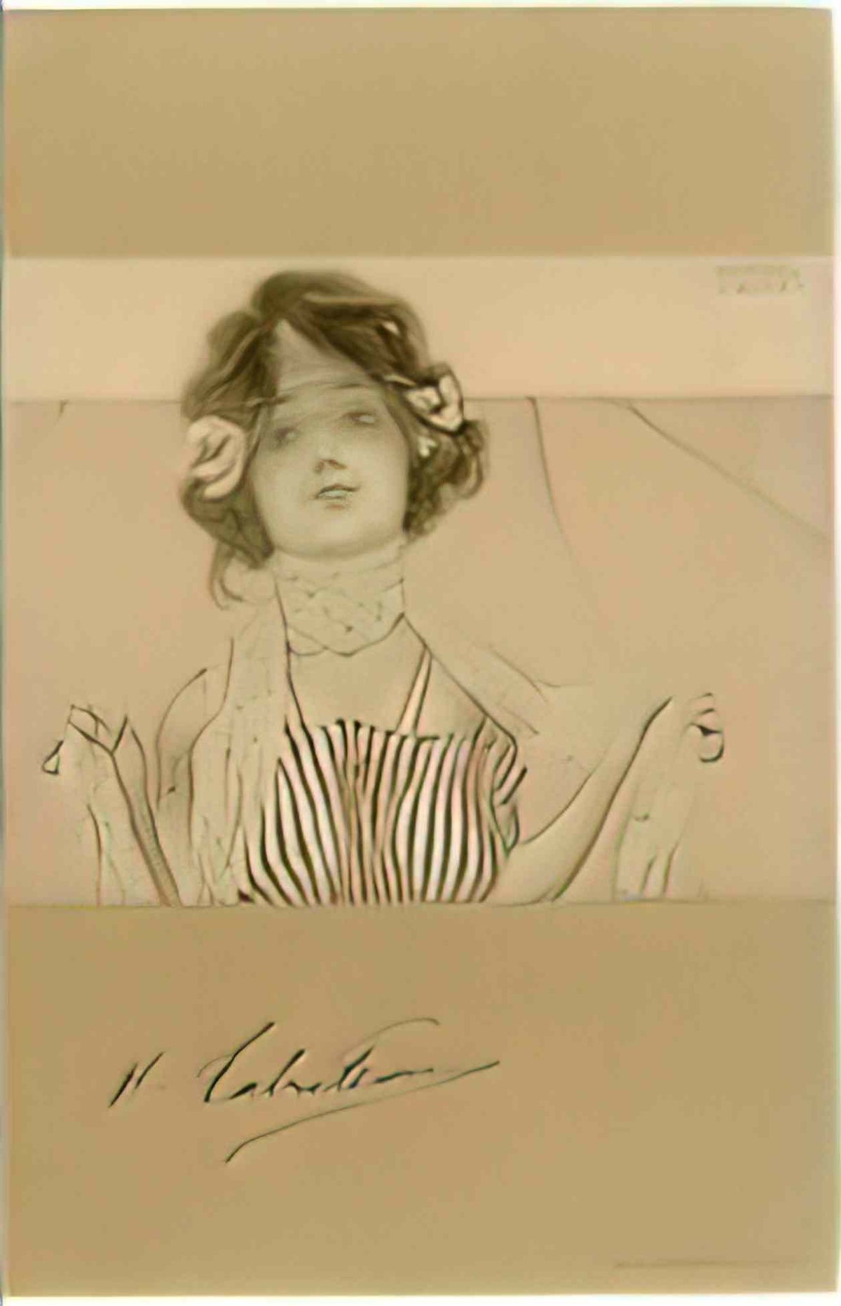 Raphael Kirchner girls between brown green borders 1901 6 Art A4 Photo Print