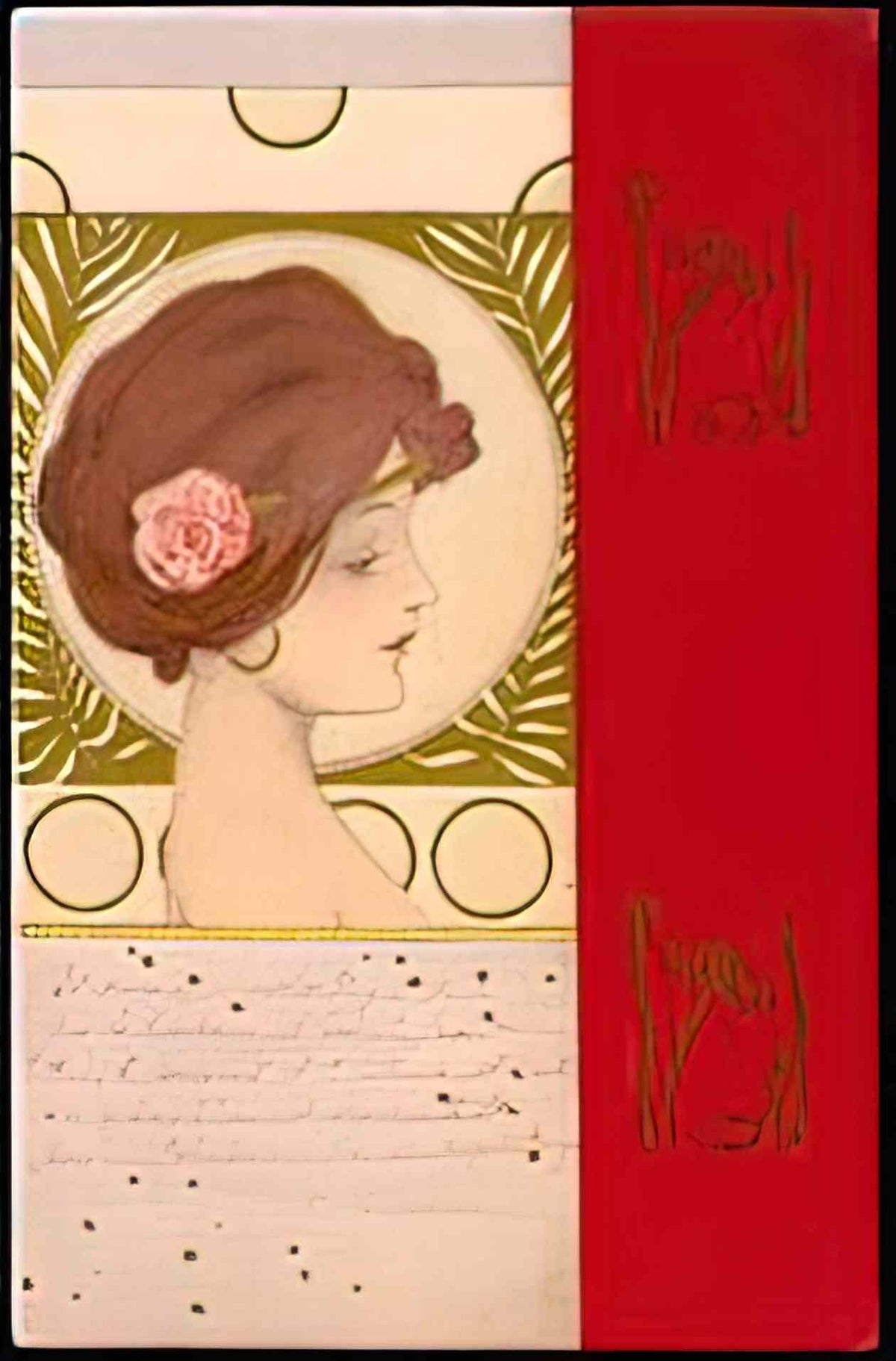 Raphael Kirchner girls faces with red border 2 Art A4 Photo Print