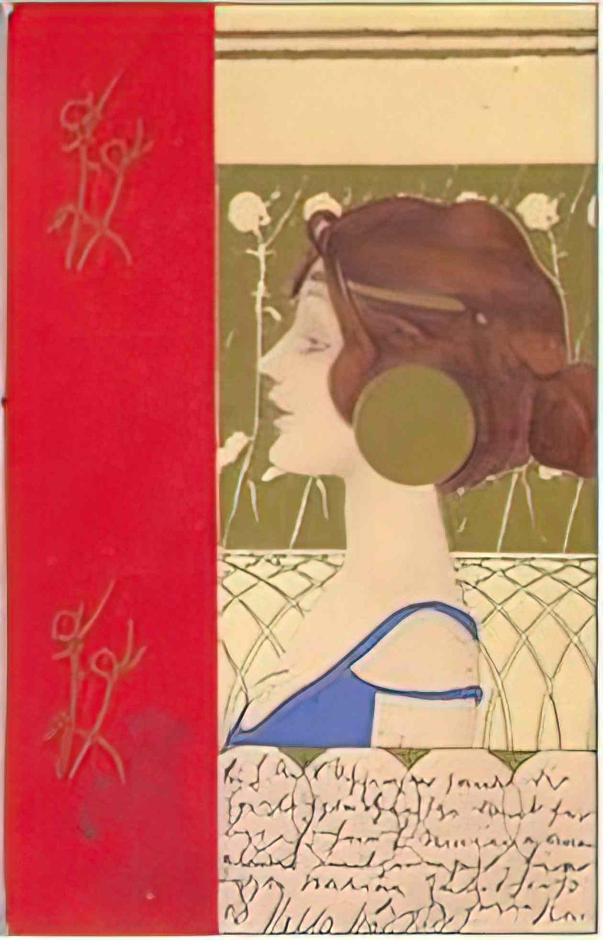 Raphael Kirchner girls faces with red border 3 Art A4 Photo Print