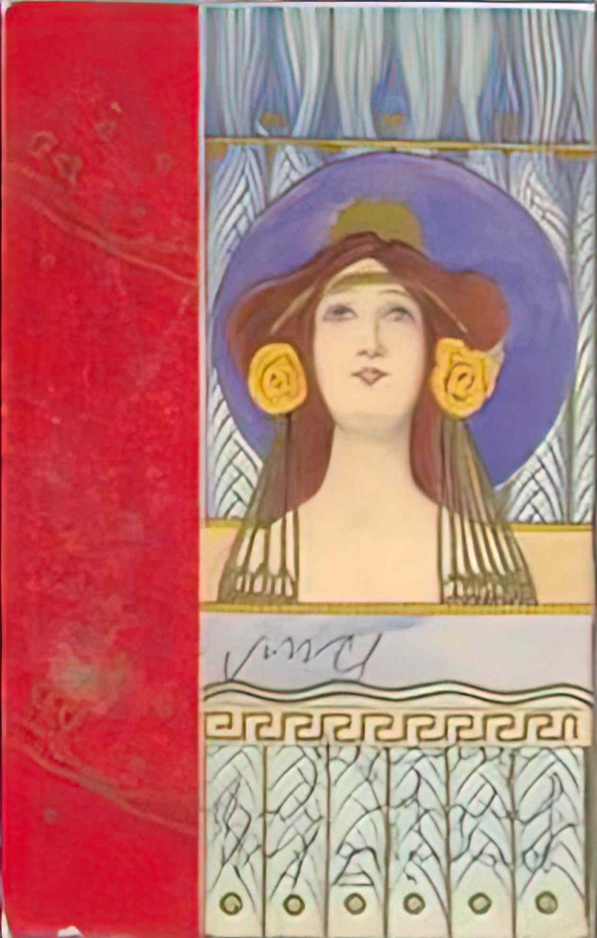 Raphael Kirchner girls faces with red border 4 Art A4 Photo Print