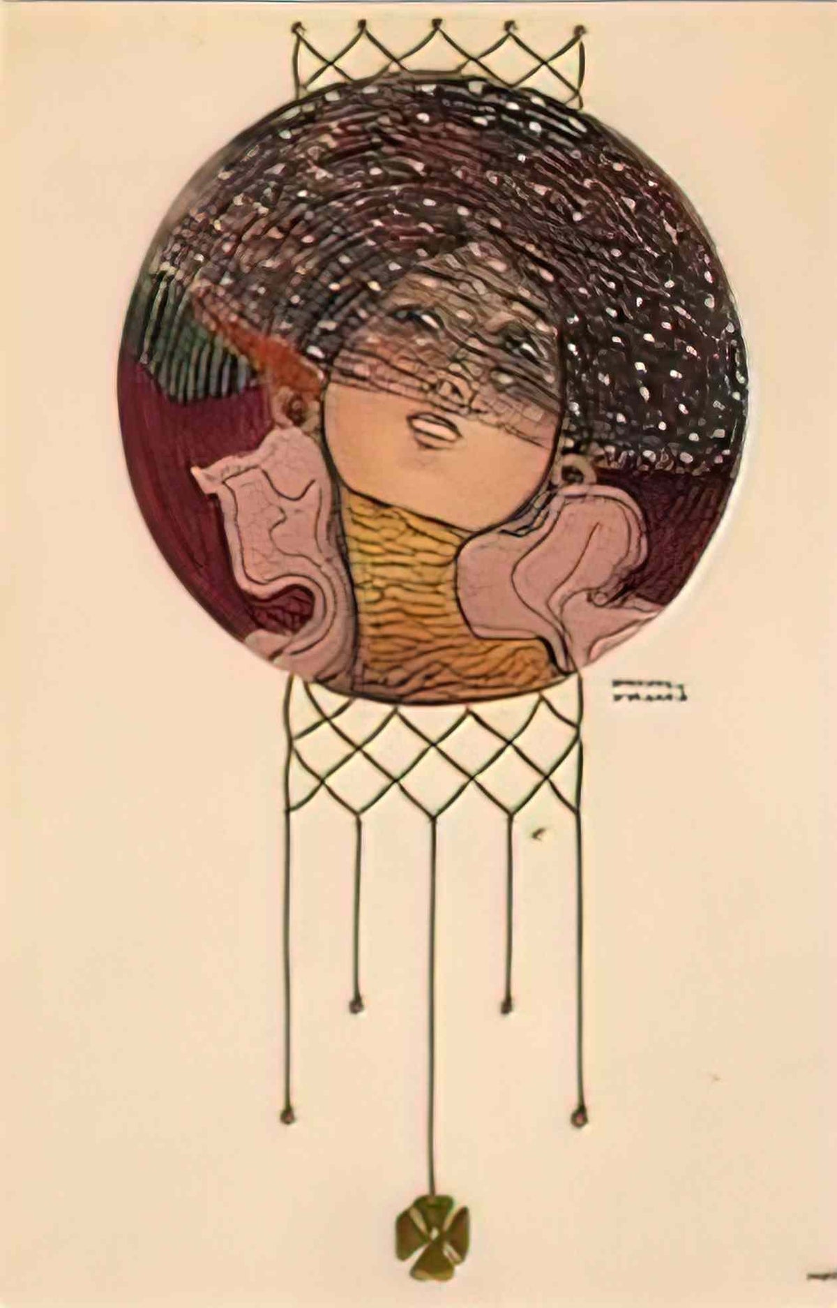 Raphael Kirchner girls heads in a circle 1901 Art A4 Photo Print