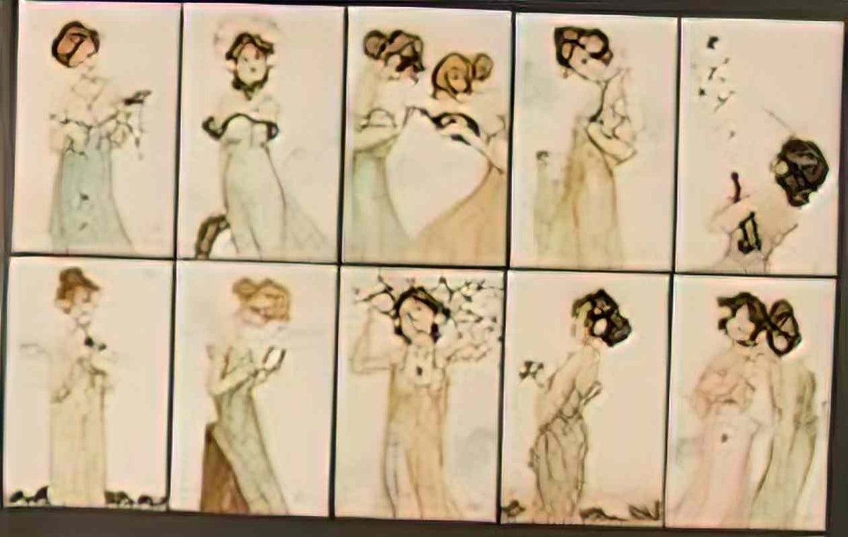 Raphael Kirchner girls with good luck charms Art A4 Photo Print