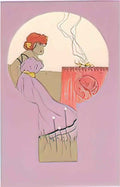 Raphael Kirchner girls with purple surrounds 1900 3 Art A4 Photo Print