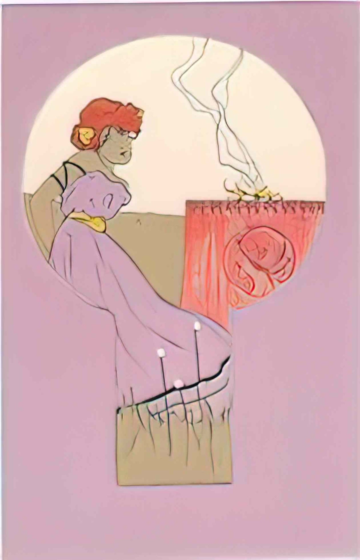 Raphael Kirchner girls with purple surrounds 1900 3 Art A4 Photo Print