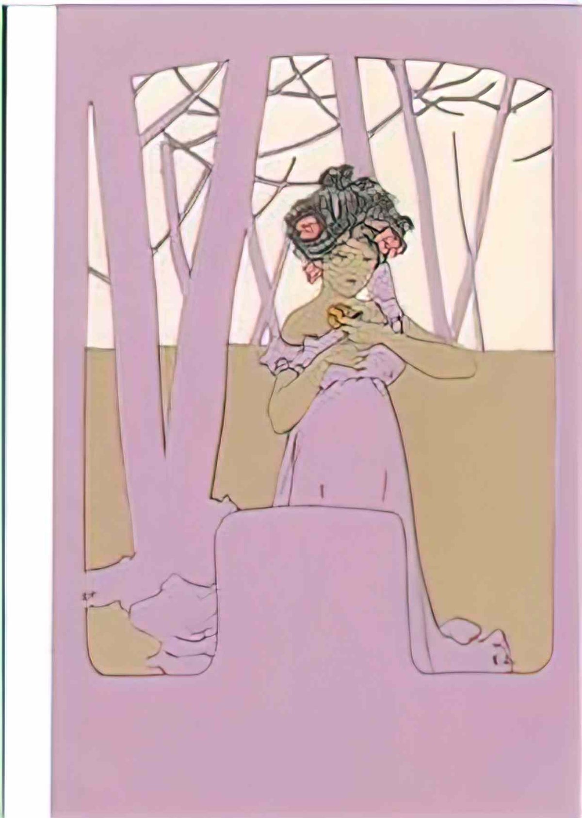Raphael Kirchner girls with purple surrounds 1900 9 Art A4 Photo Print