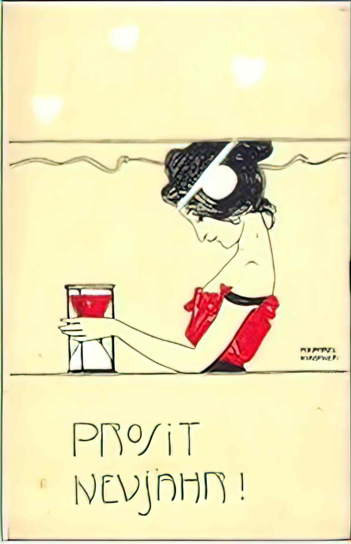 Raphael Kirchner happy new year 1899 2 Art A4 Photo Print