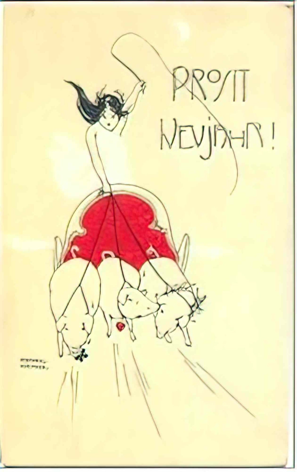 Raphael Kirchner happy new year 1899 3 Art A4 Photo Print