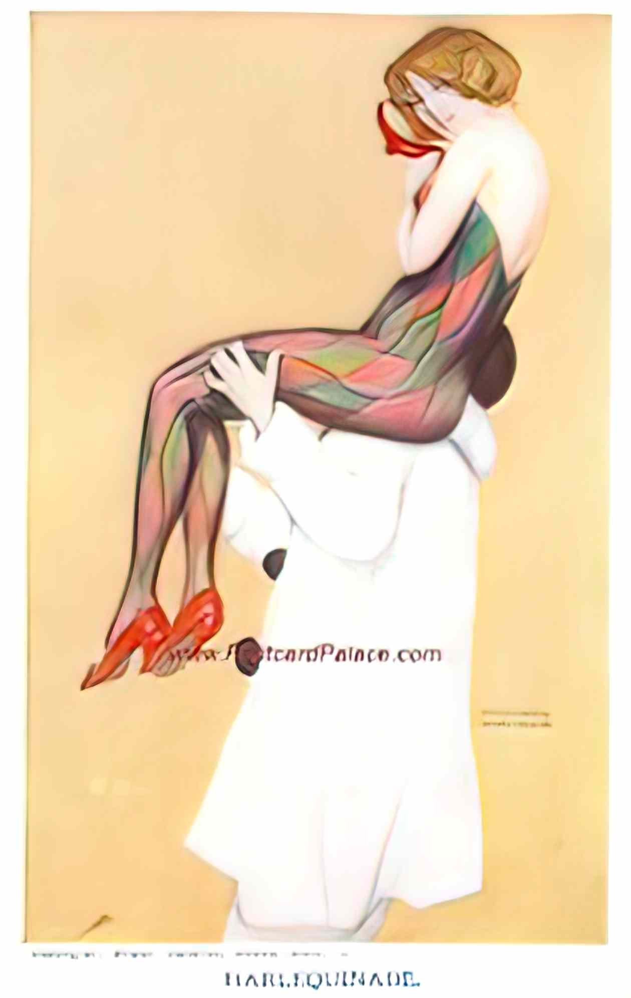 Raphael Kirchner harlequinade 1916 Art A4 Photo Print