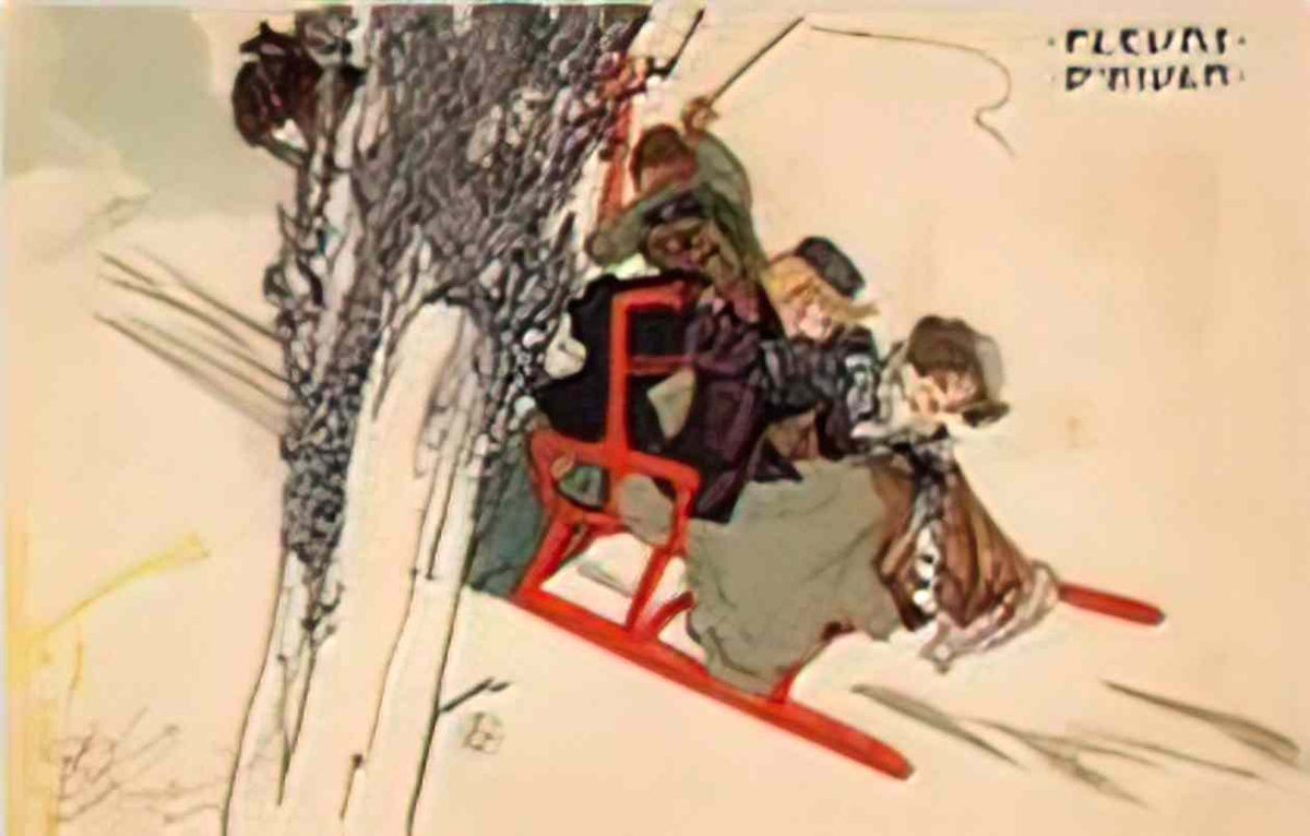 Raphael Kirchner ice flowers 1899 2 Art A4 Photo Print