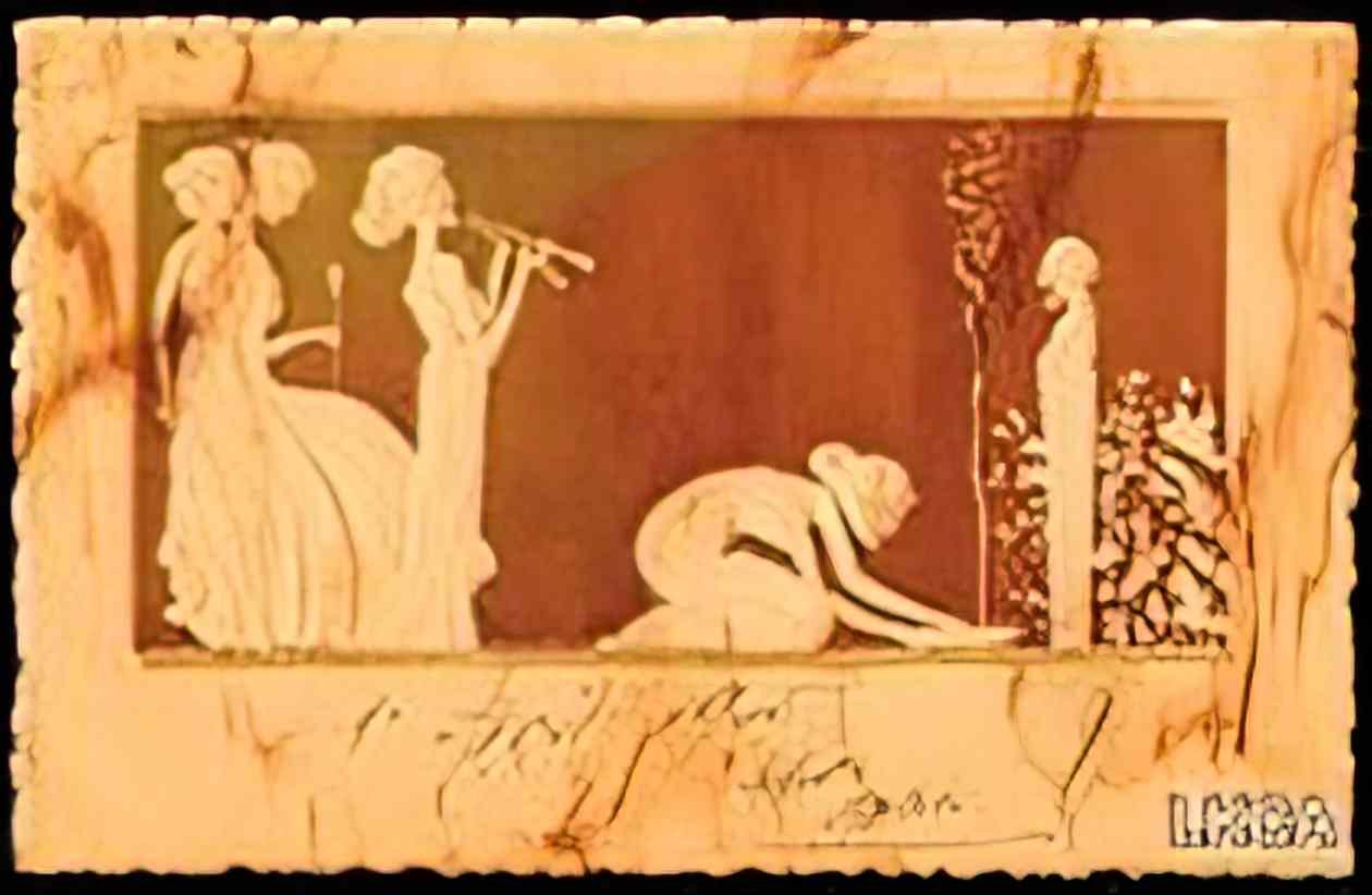 Raphael Kirchner ivory sculpture Art A4 Photo Print
