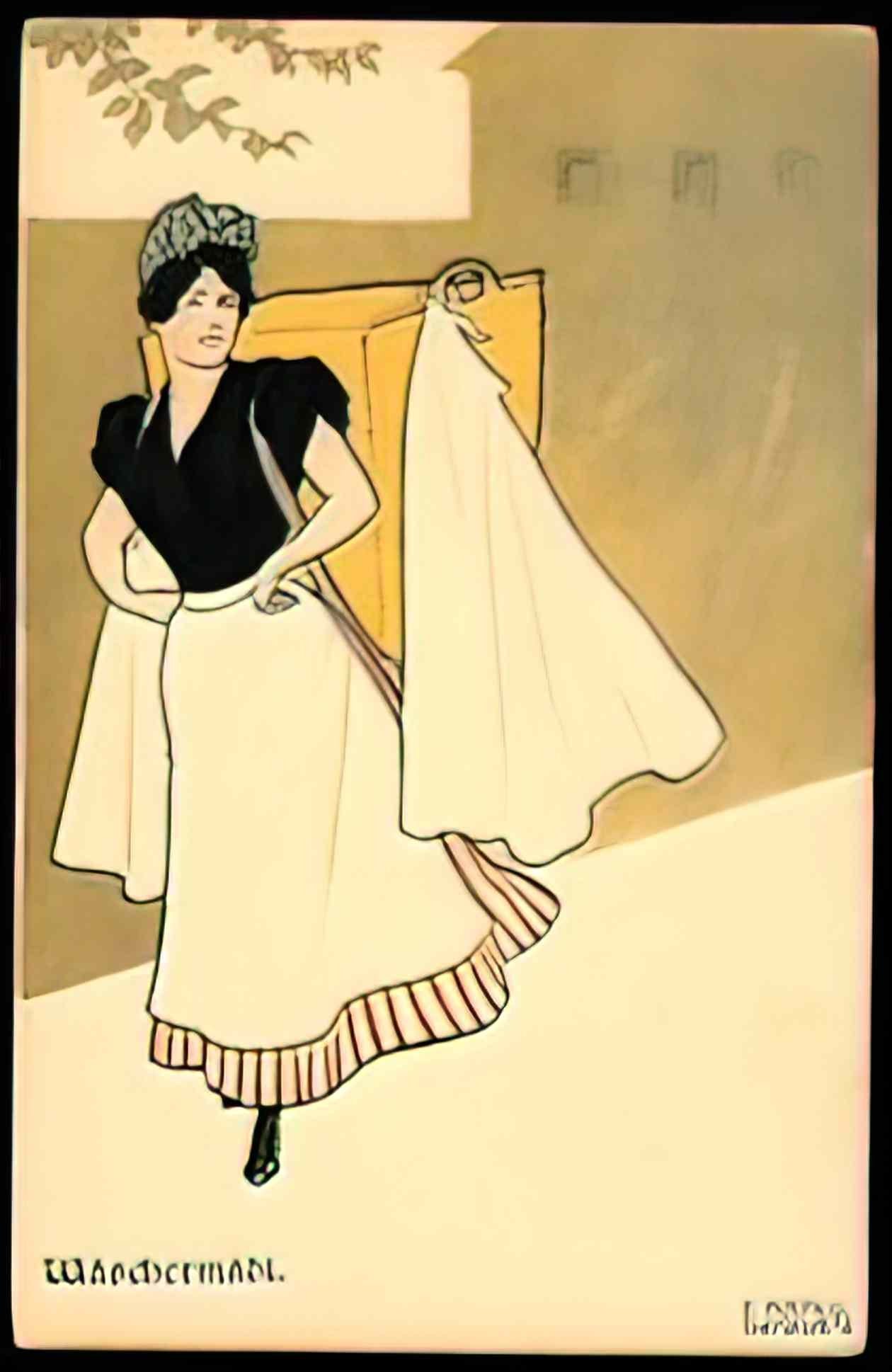 Raphael Kirchner laundry woman Art A4 Photo Print
